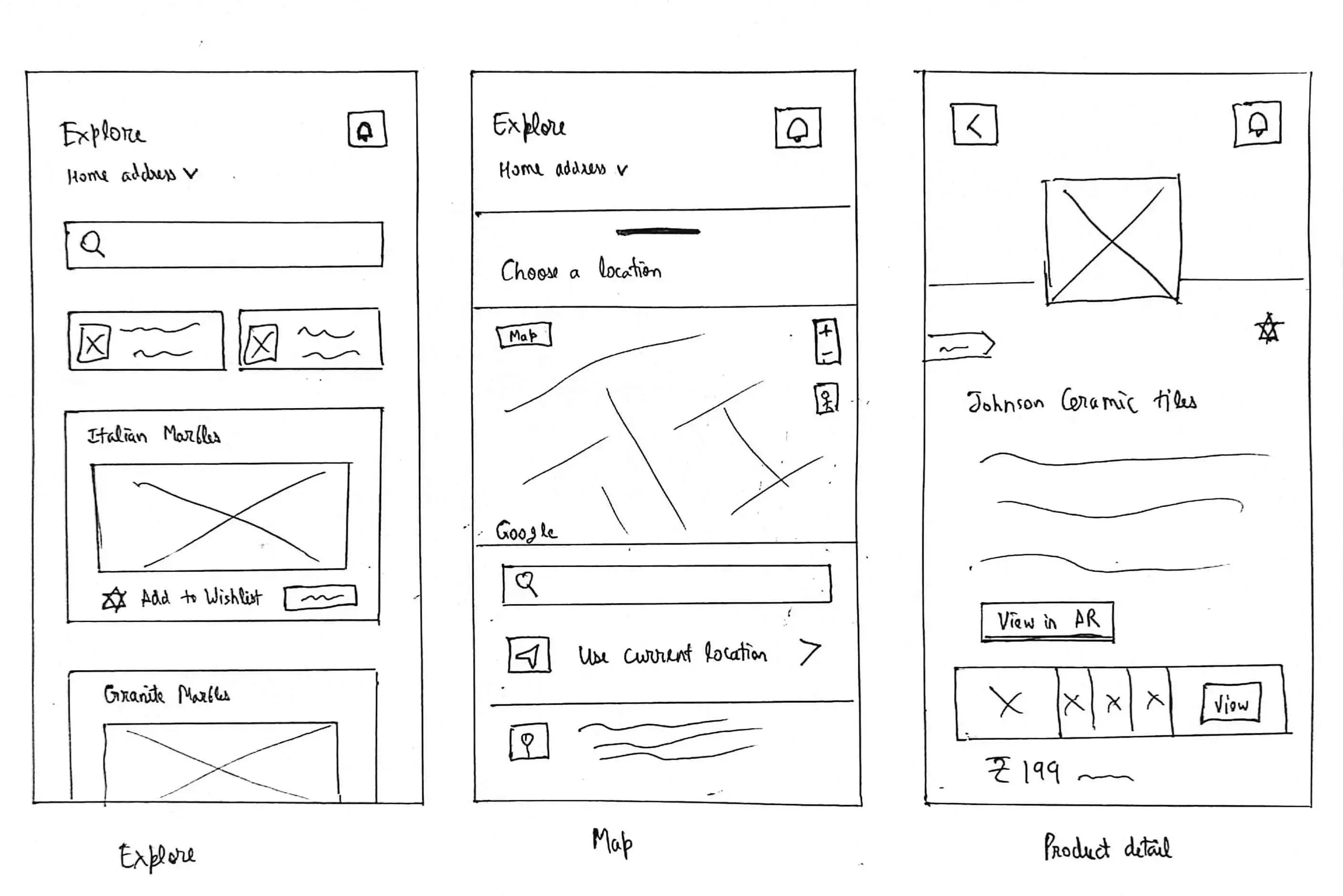 Wireframes for StoneTEKK